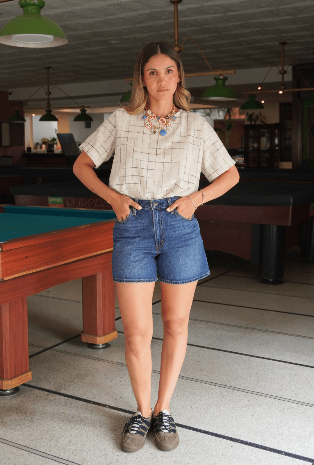 Blusa contaste cuadros