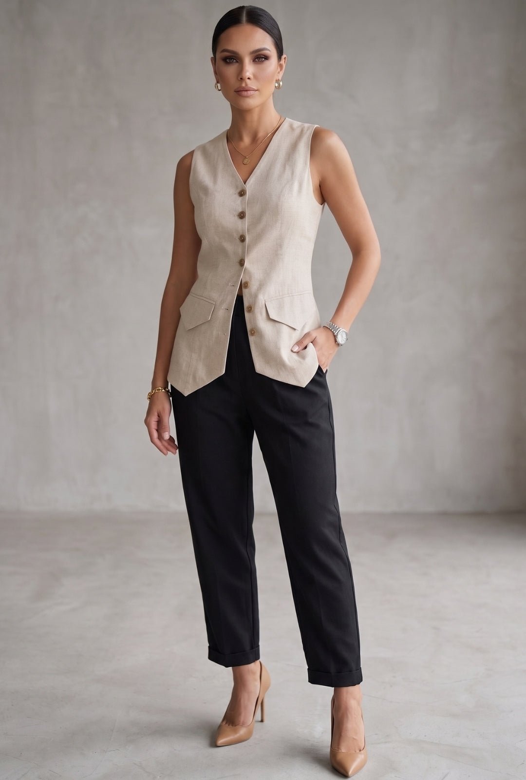 Pantalon media noche negro