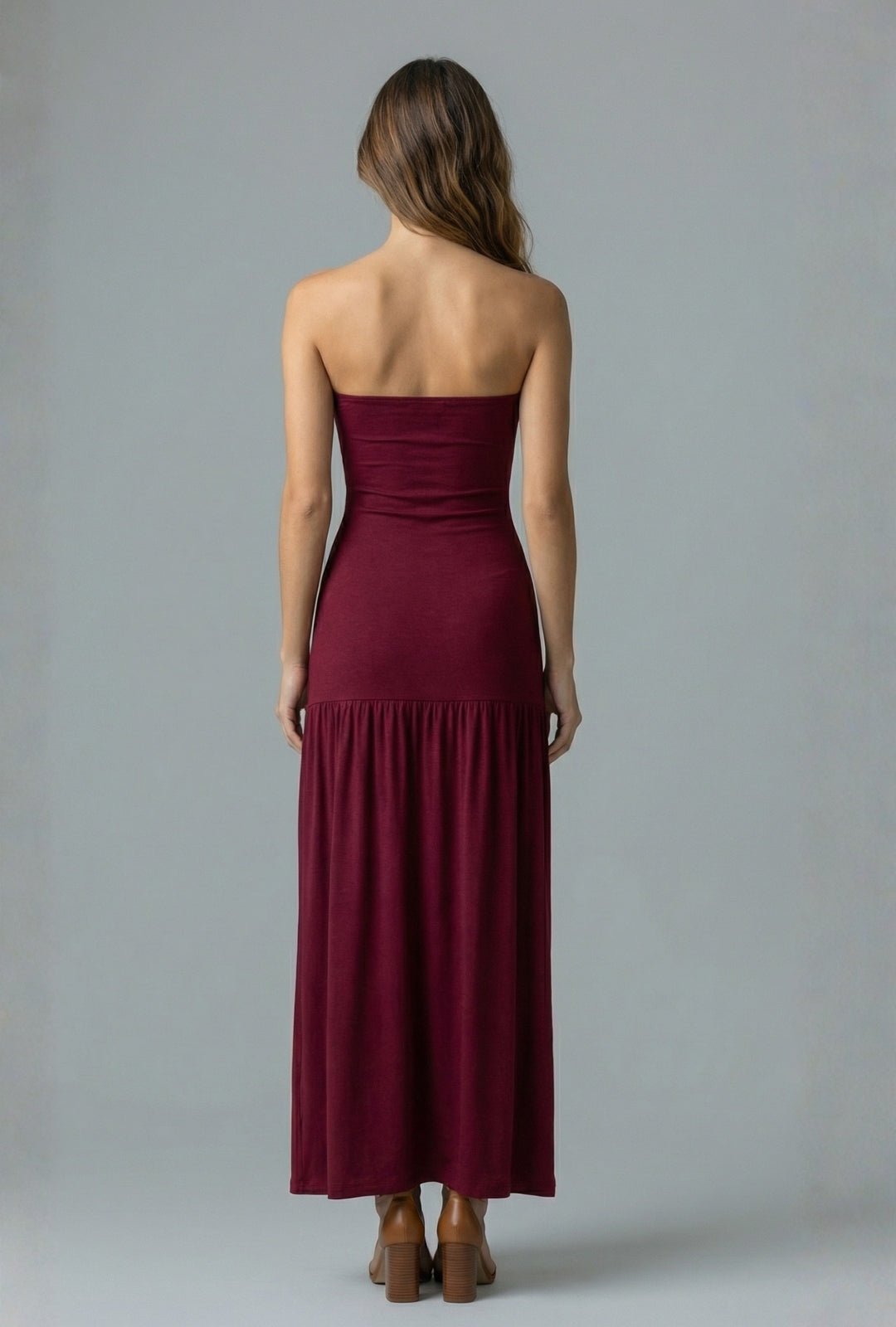 Vestido tulipán vinotinto