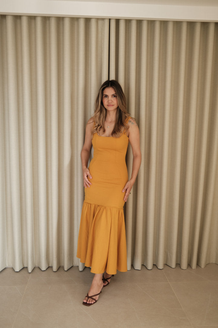 Vestido Clavel mostaza