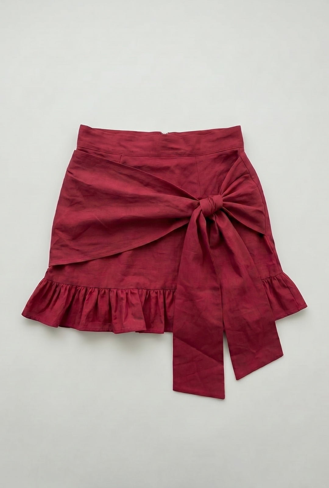 Falda Contraste Rojo Vino