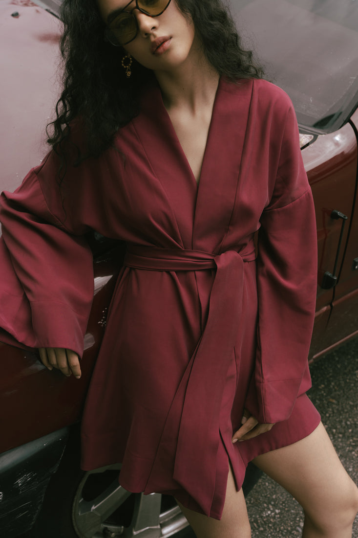 Vestido Sombra vinotinto