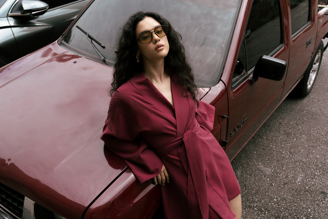 Vestido Sombra vinotinto