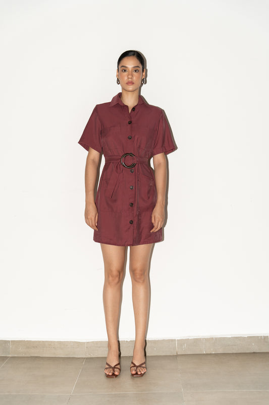 Vestido senda vinotinto