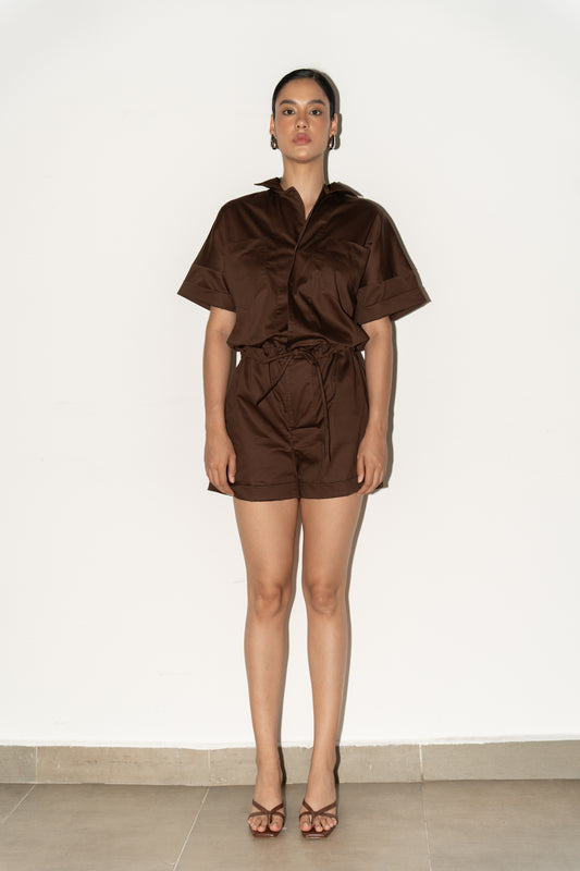 Enterizo reverso marron