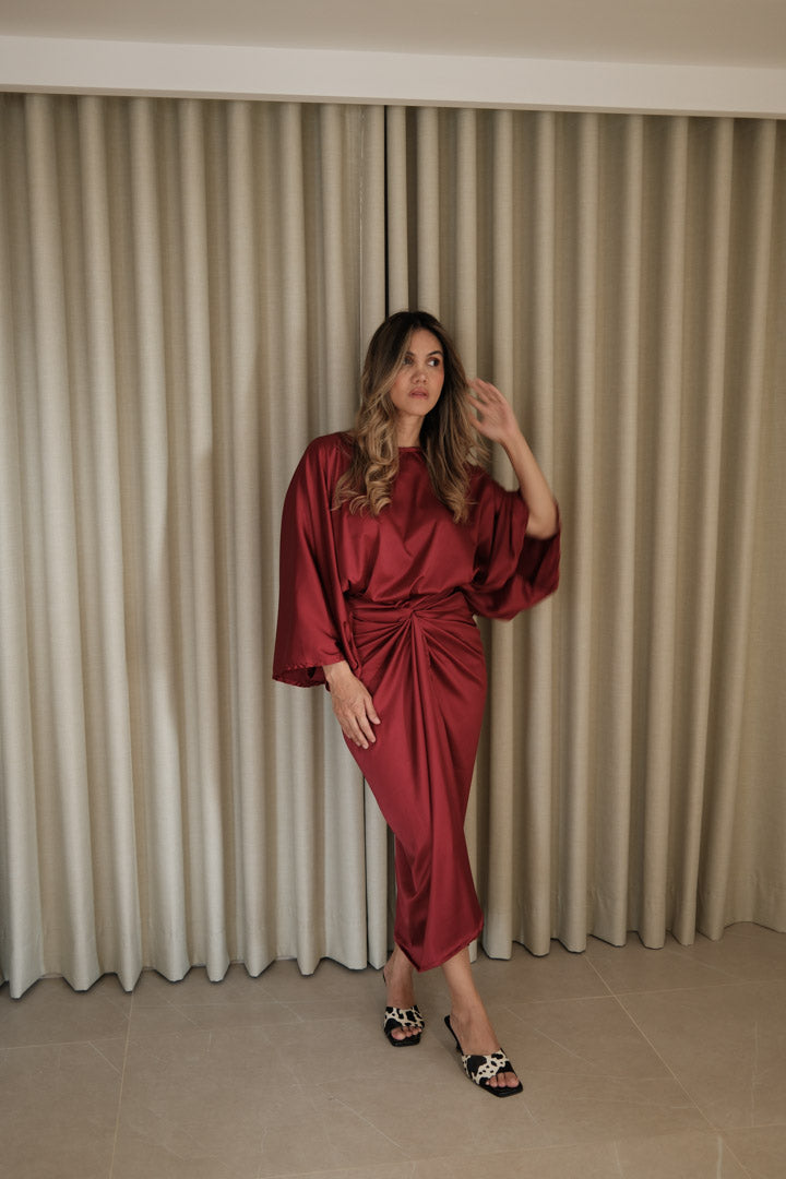 Set Amapola 8 en 1 vinotinto