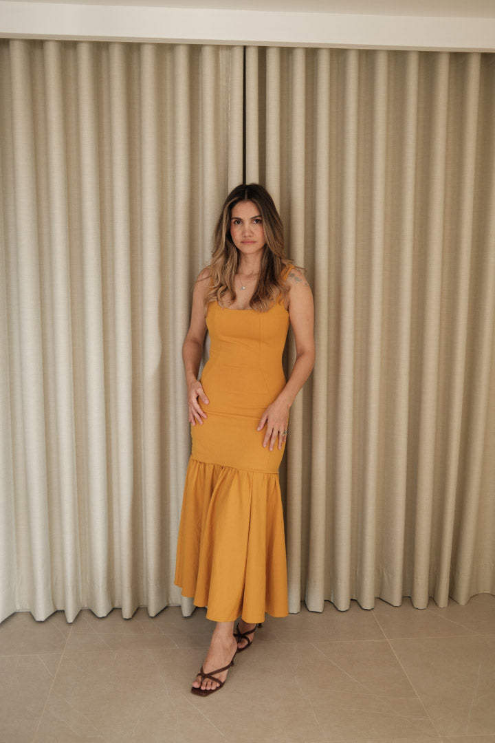 Vestido Clavel mostaza