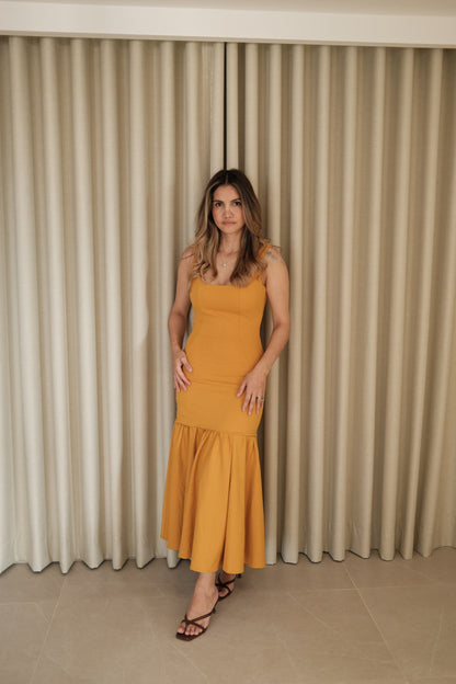 Vestido Clavel mostaza