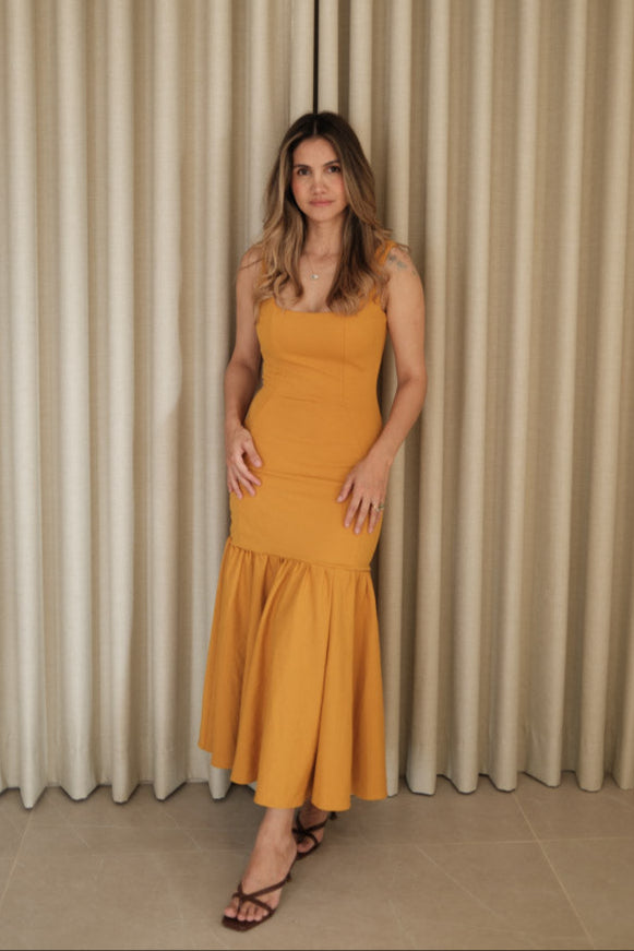 Vestido Clavel mostaza
