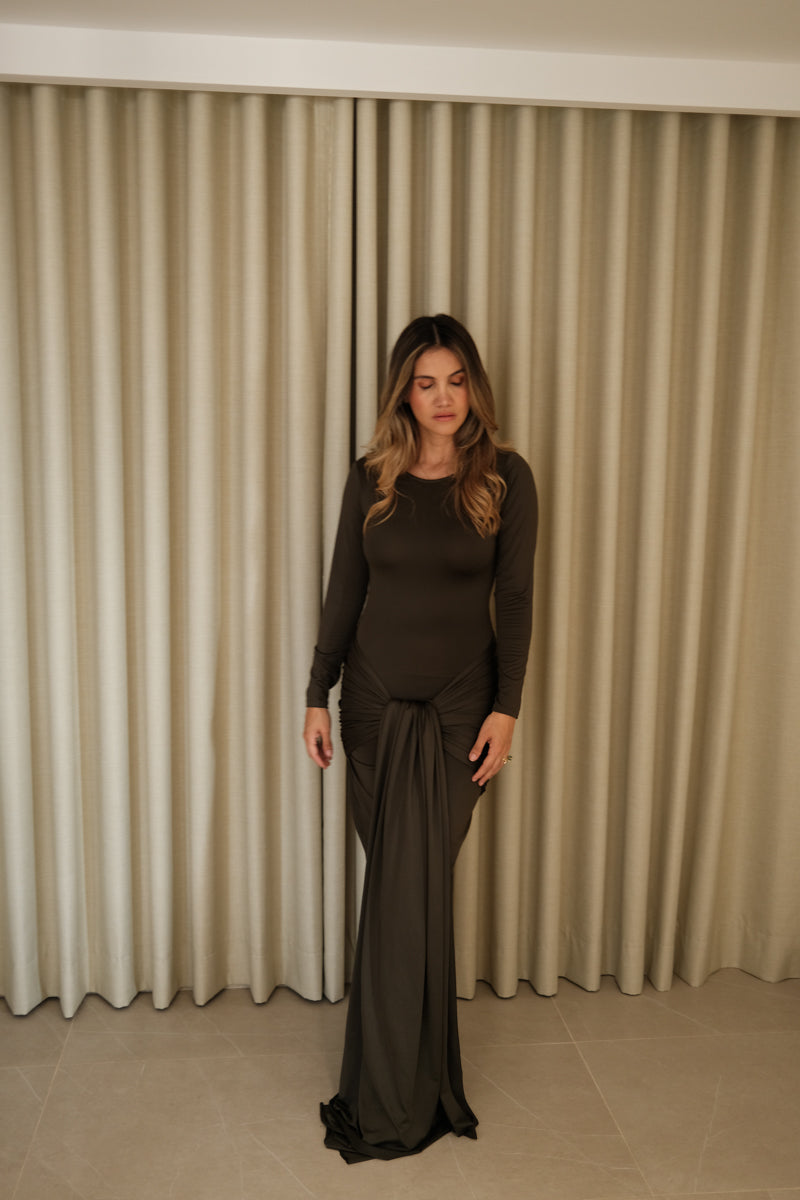 Vestido Loto verde oscuro