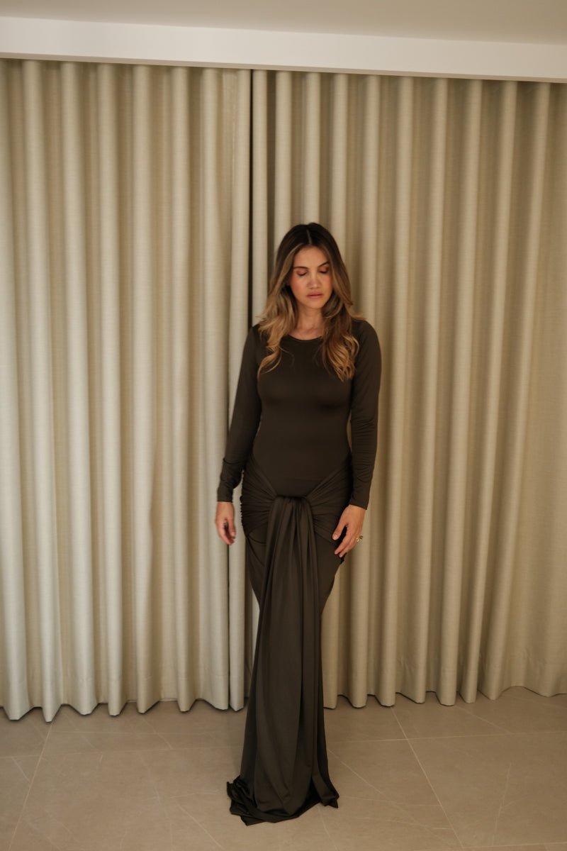 Vestido Loto verde oscuro