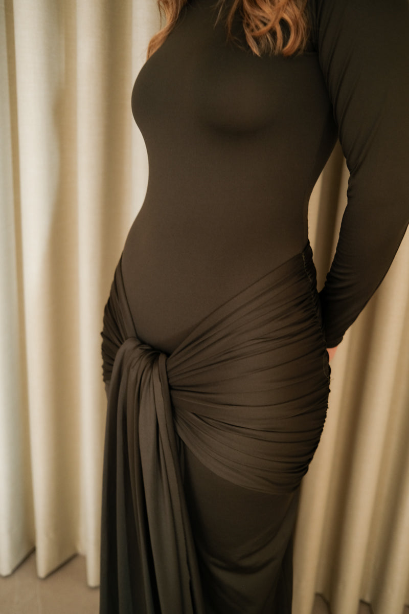 Vestido Loto verde oscuro