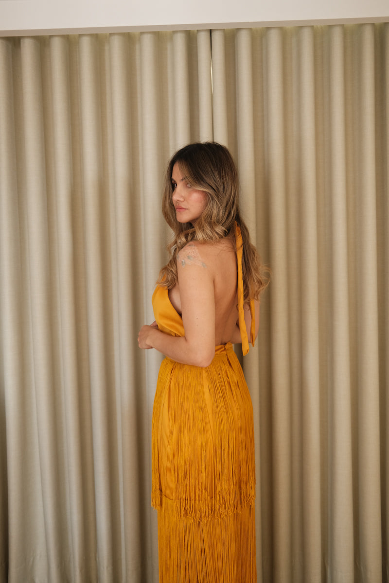 Vestido Lantana mostaza