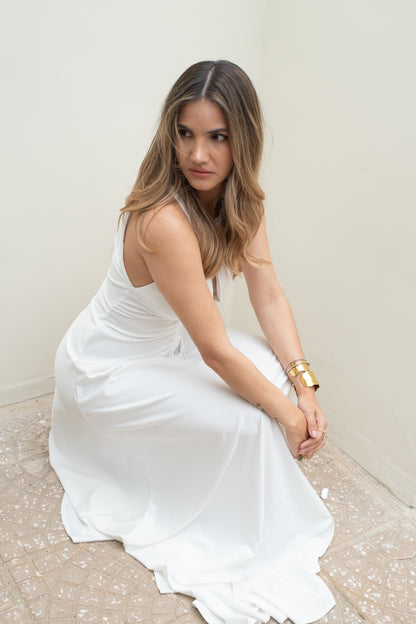 Vestido cobalto blanco