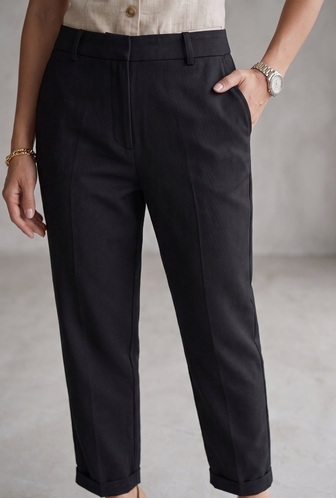 Pantalon media noche negro