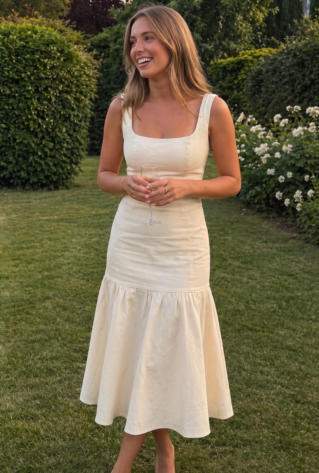 Vestido Clavel crudo