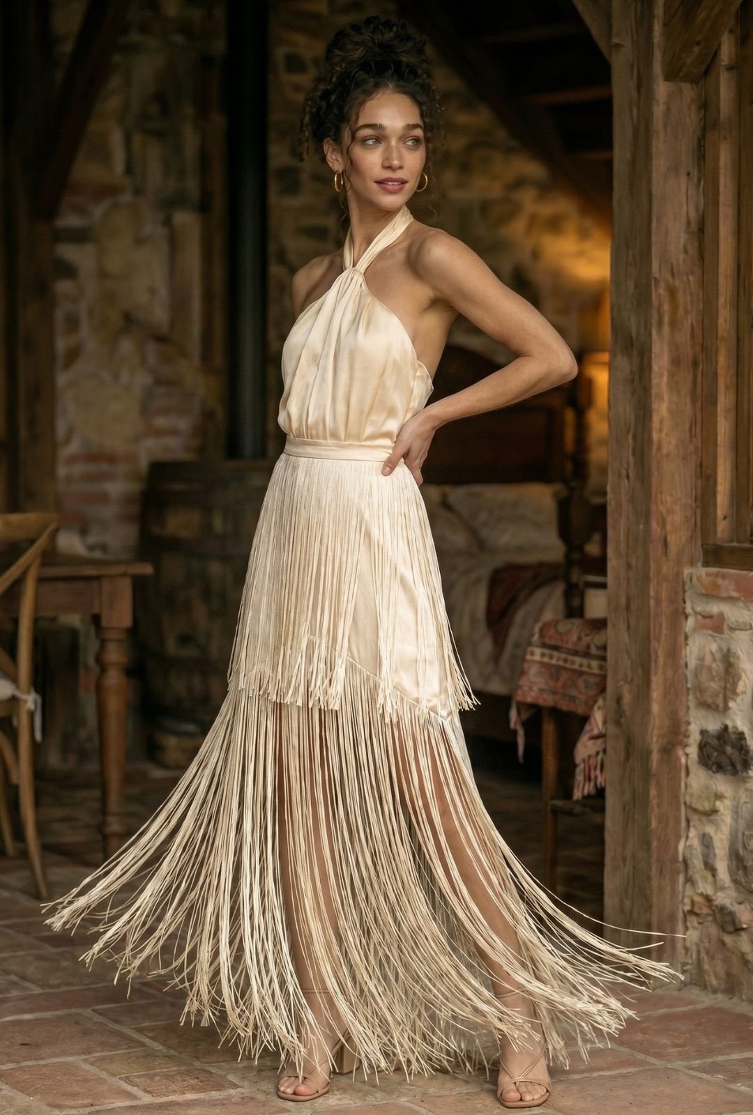 Vestido Lantana curuba pastel