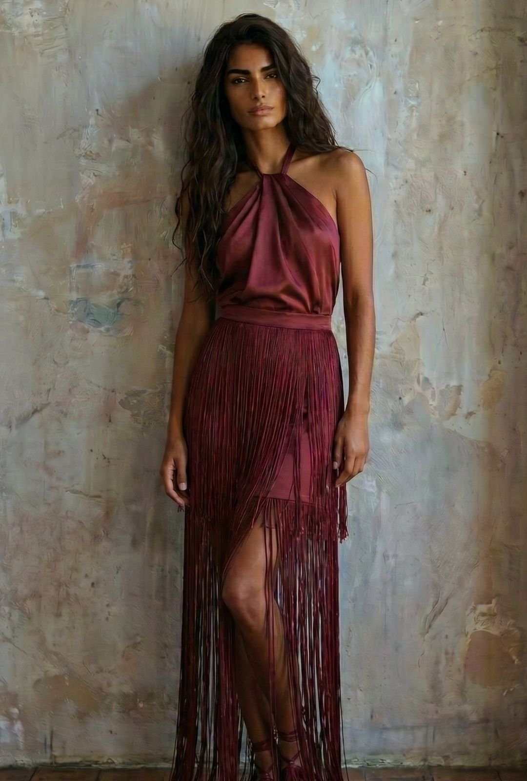 Vestido Lantana vinotinto