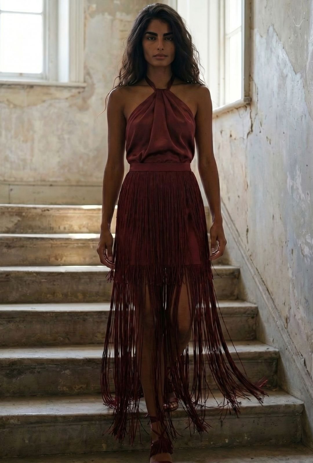 Vestido Lantana vinotinto