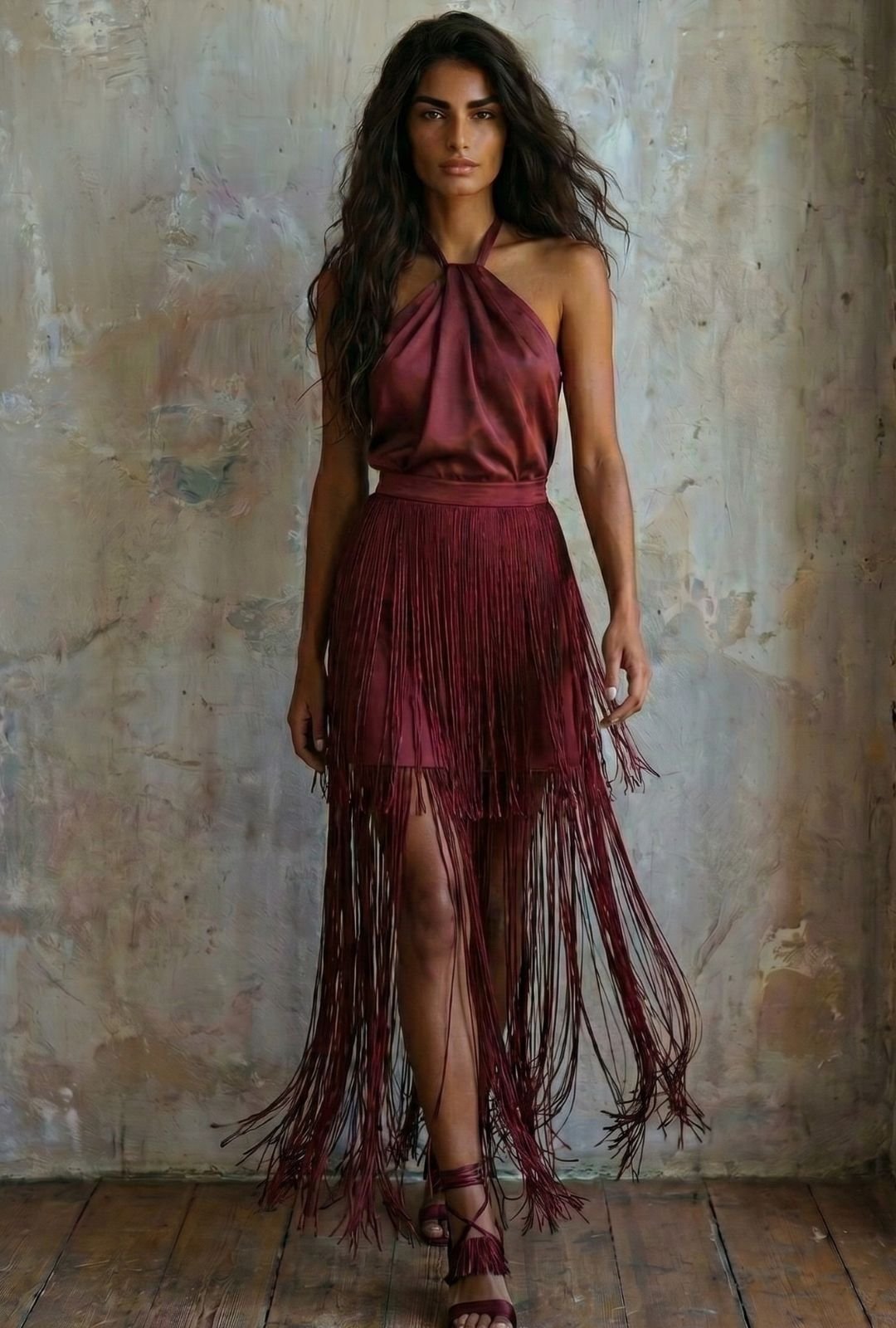 Vestido Lantana vinotinto