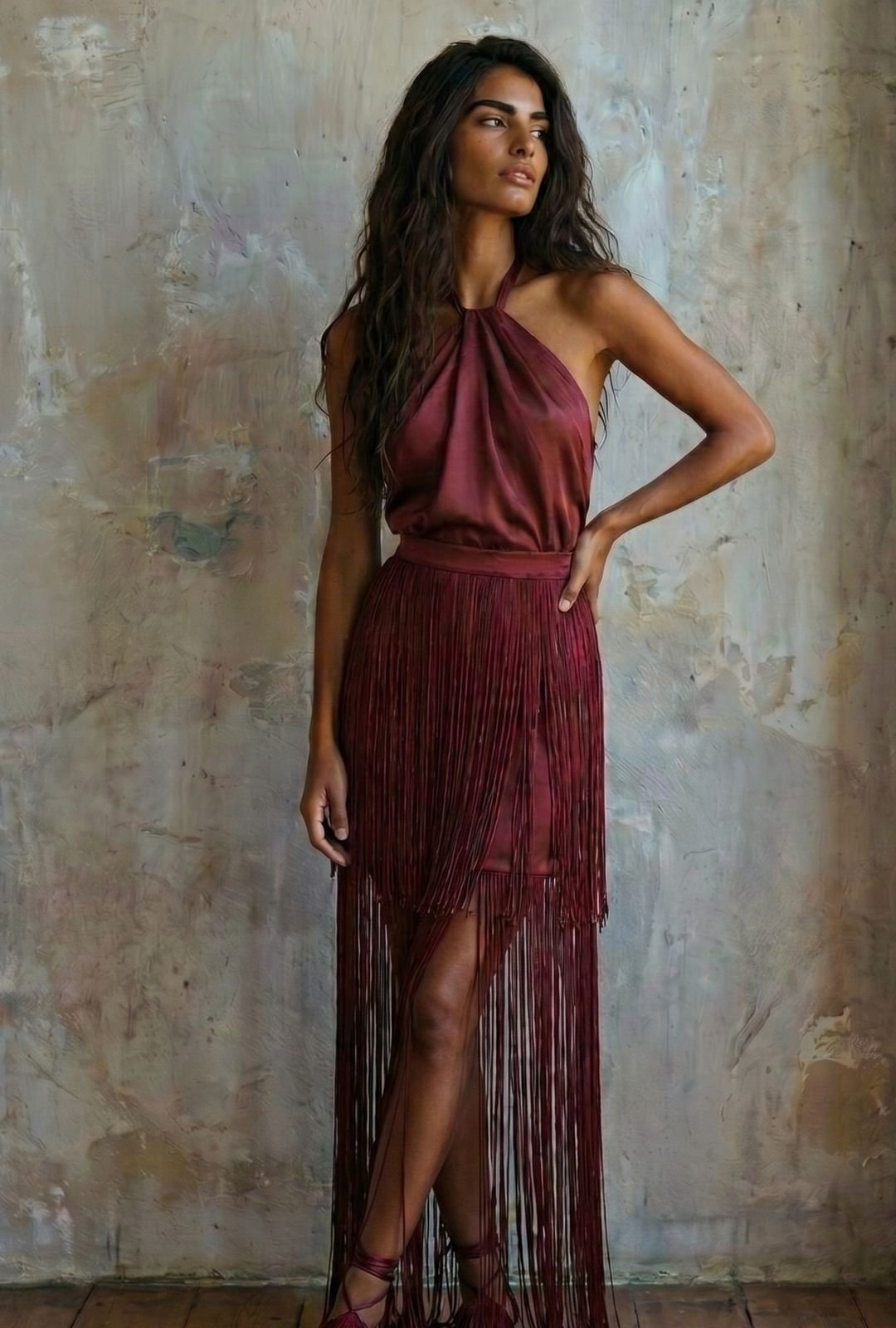 Vestido Lantana vinotinto
