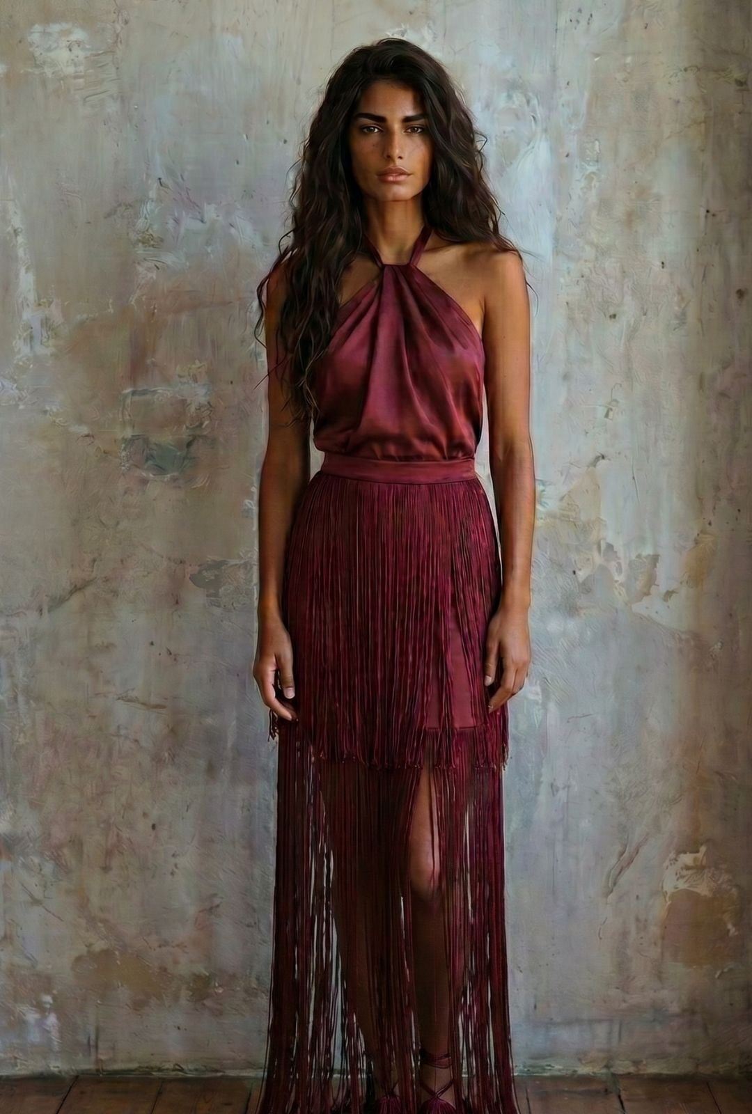 Vestido Lantana vinotinto