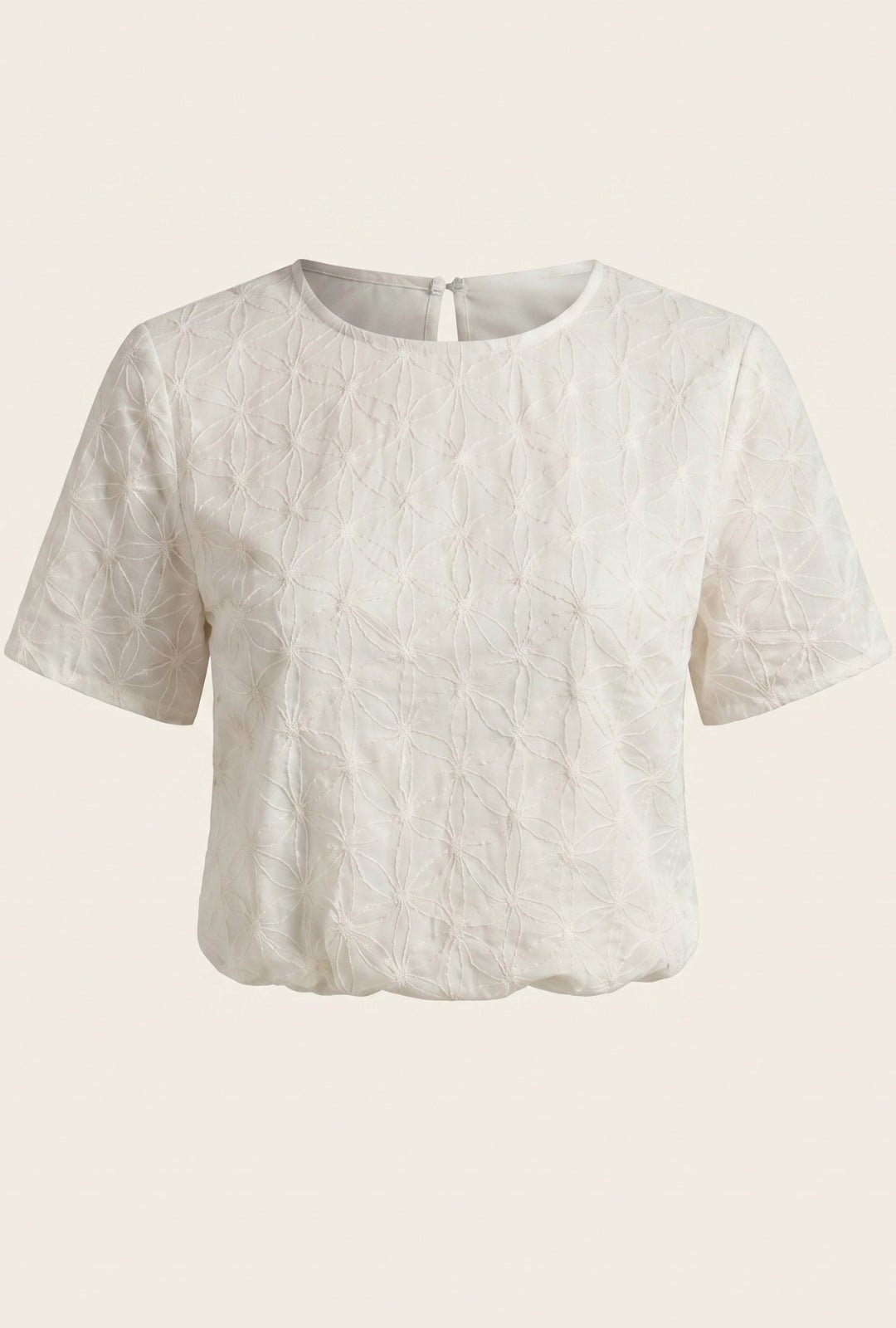 Blusa contraste bordada