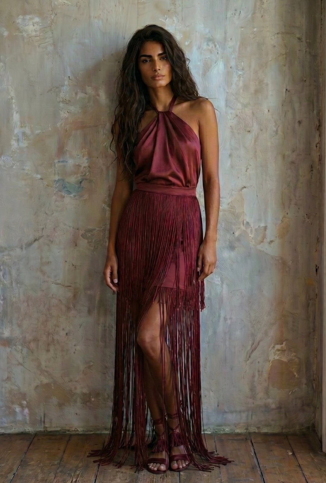 Vestido Lantana vinotinto