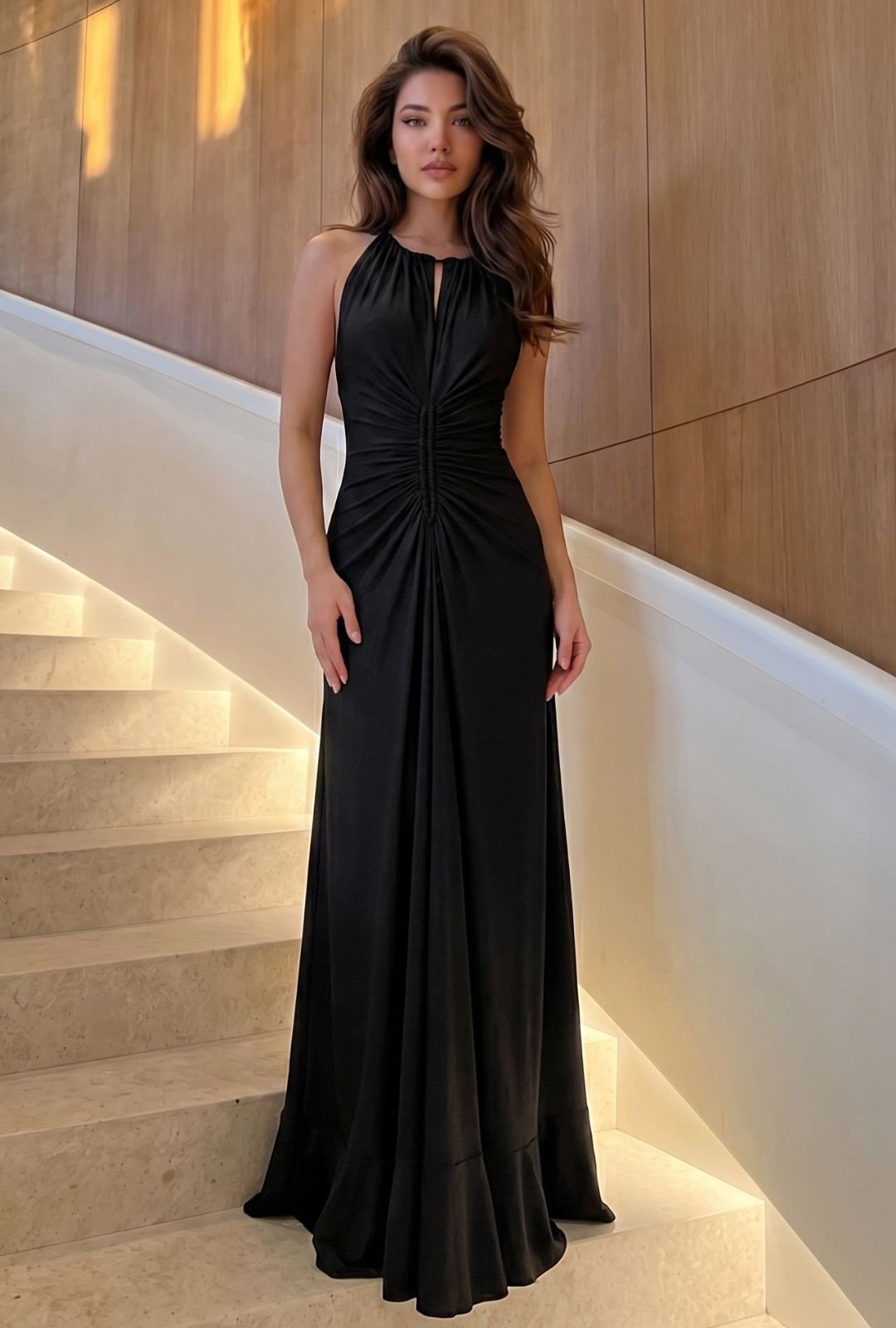 Vestido cobalto negro