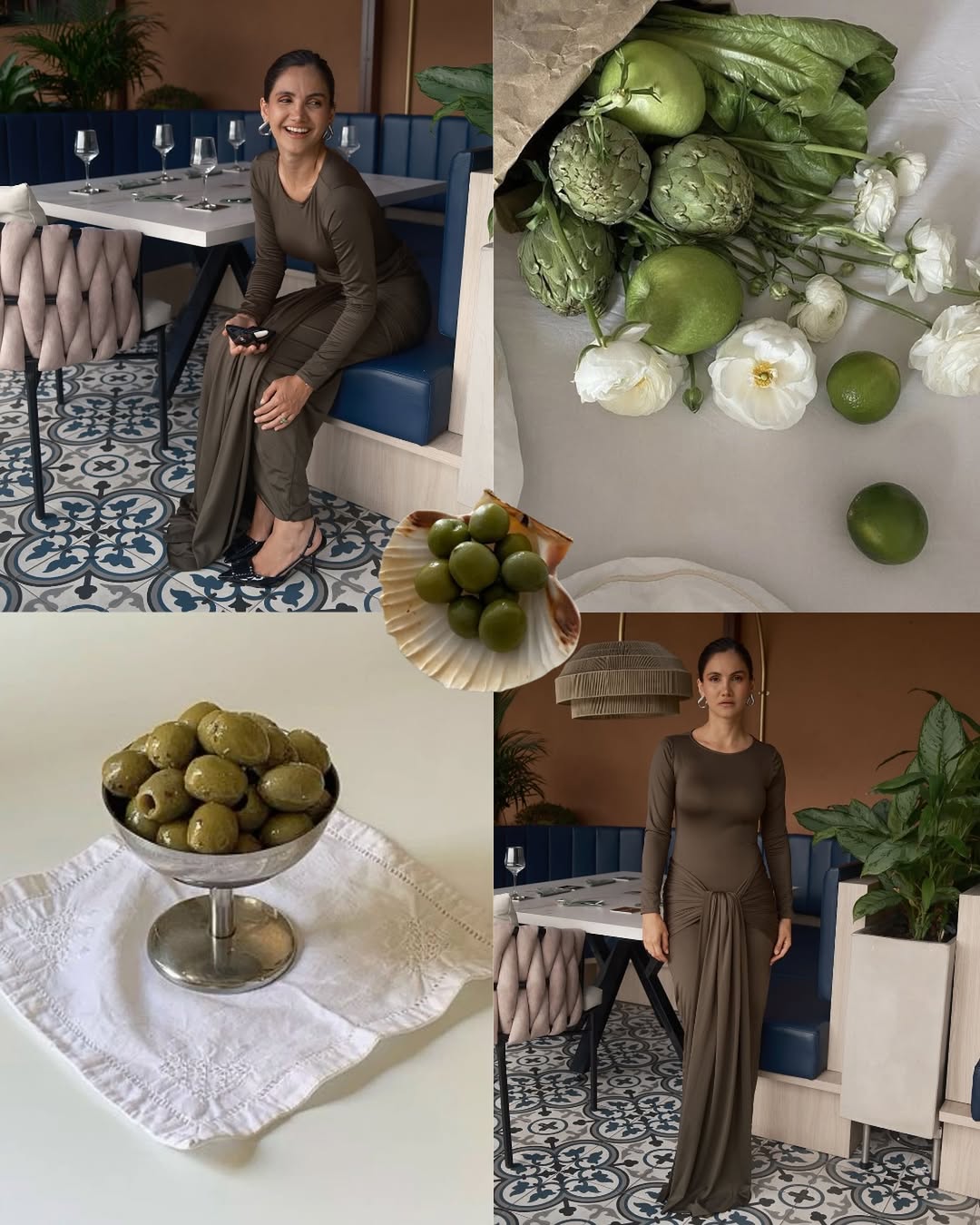 Vestido Loto verde oscuro