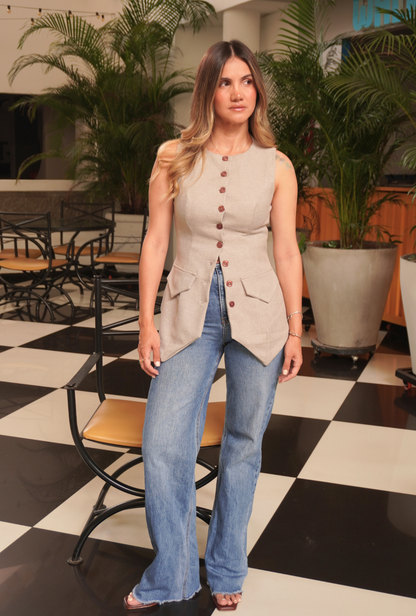 Chaleco fragmento gris