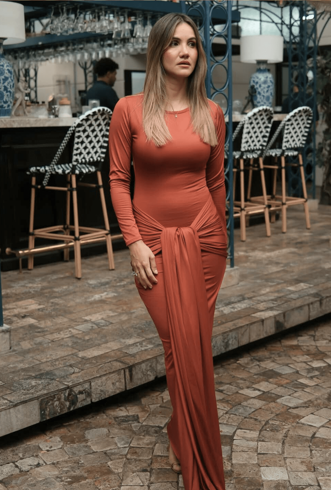 Vestido Loto terracota