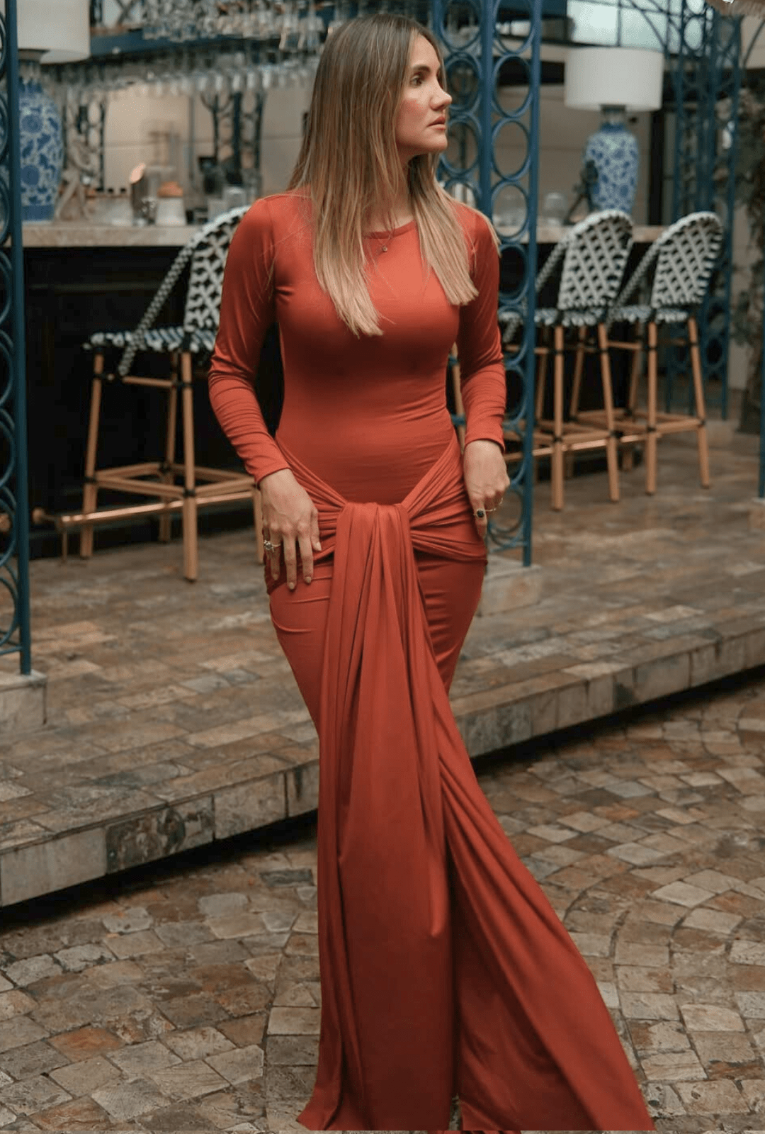 Vestido Loto terracota